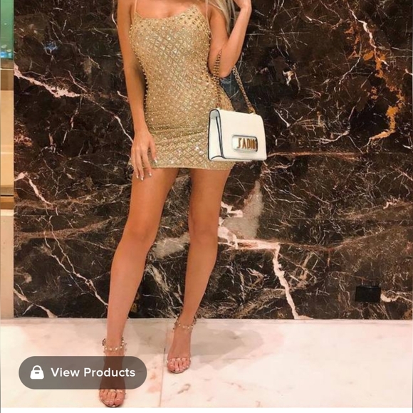 Fashion Nova gold beaded dress - Picture 5 of 5